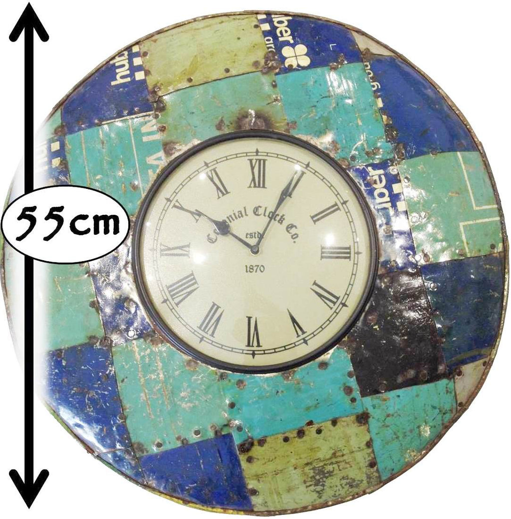 Vintage RUSTIC Industrial Round Metal Wall Clock | Adelaide Clocks