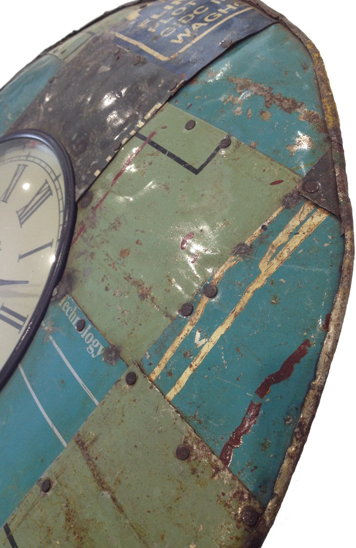 Vintage RUSTIC Industrial Round Metal Wall Clock | Adelaide Clocks