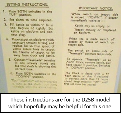 Vintage Goblin Teasmade with Alarm Clock | eXibit collection