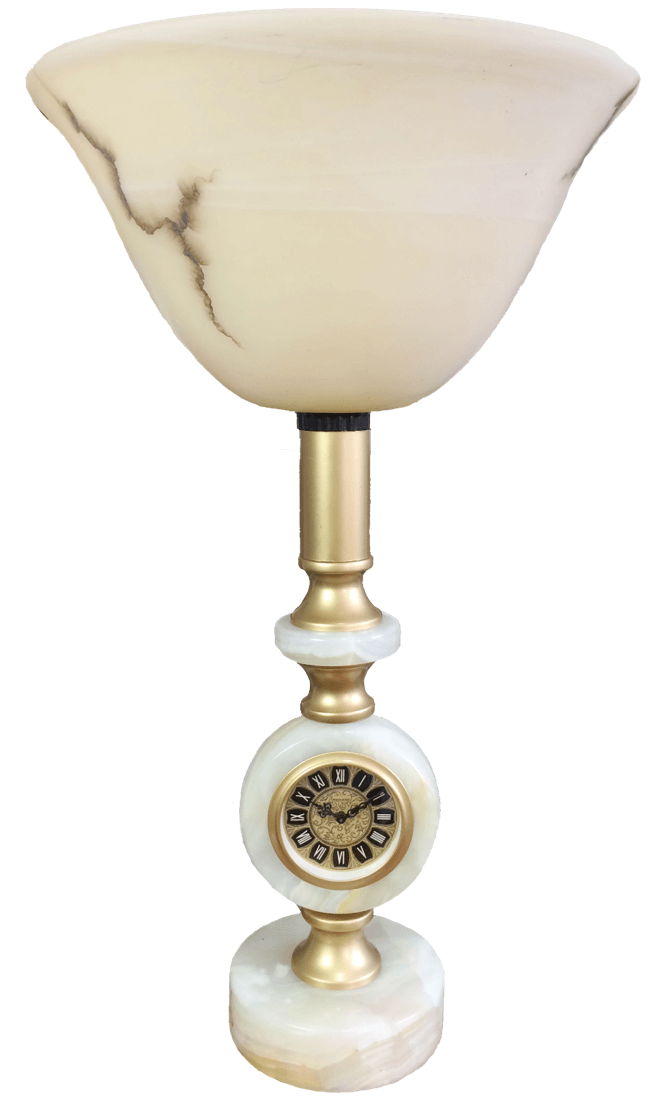 Vintage Onyx Table Lamp Clock | Adelaide Clocks