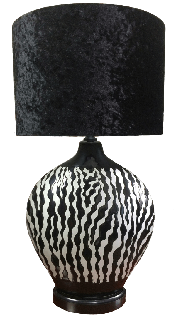 Black Zebra Table Lamp Décor | Adelaide Clocks