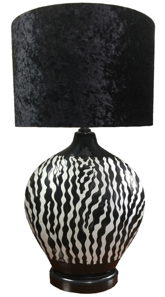 Black Zebra Table Lamp Décor | eXibit collection