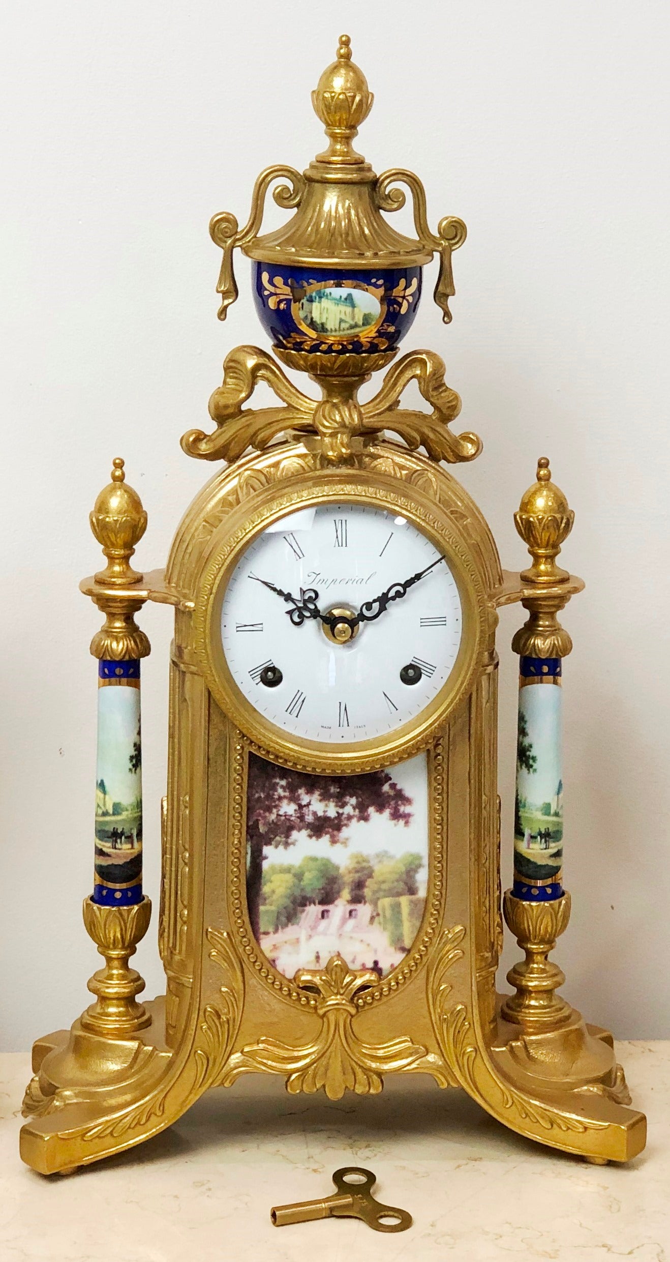 Vintage Franz Hermle Imperial Garniture BIM BAM Chime Mantel Clock Set | Adelaide Clocks