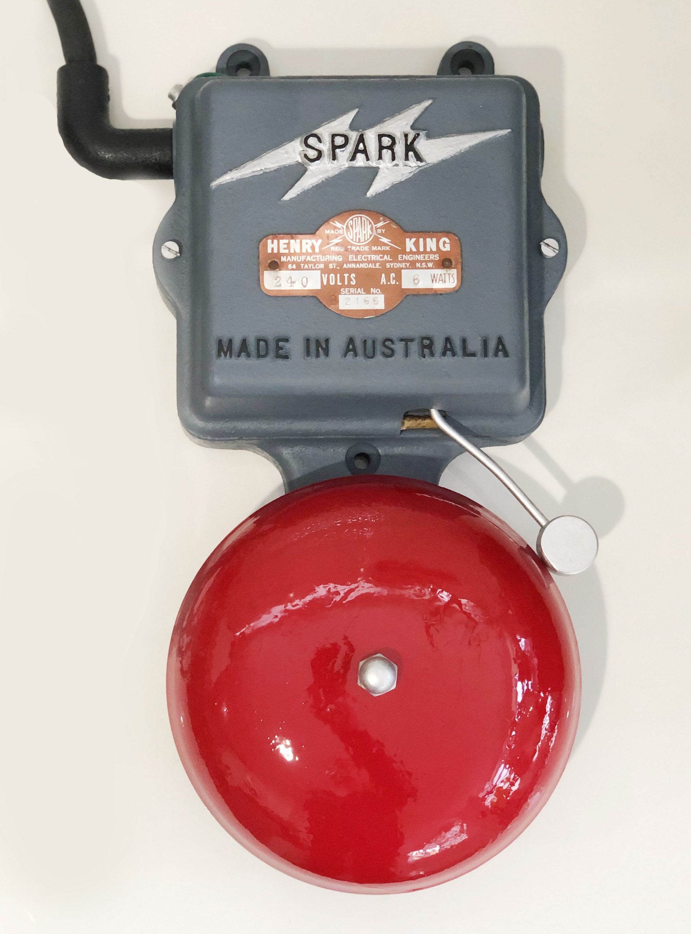 Vintage Cast Iron SPARK Fire Alarm Bell | eXibit collection