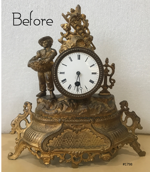 Antique Figural Spelter Brevete Mantel Clock | eXibit collection