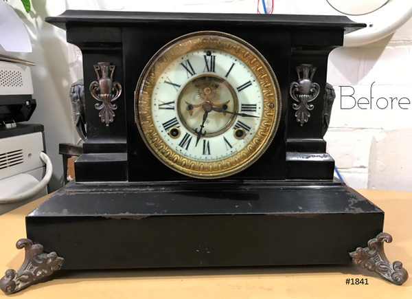 Antique ANSONIA Cast Iron Mantel Clock | eXibit collection
