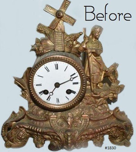 Antique Figural Spelter Quartz Battery Mantel Clock | Adelaide Clocks
