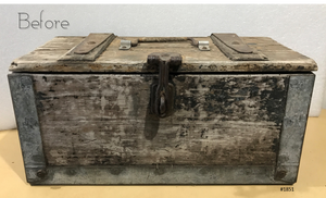 Antique Wooden HUTCHINSON Carpenters Tool Box | eXibit collection