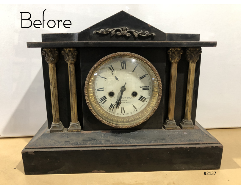 Antique WATERBURY Cast Iron Mantel Clock | eXibit collection