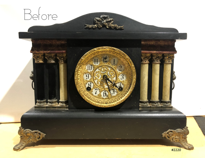 Original Antique Sessions USA Bell & Hammer Chime Mantel Clock | eXibit collection