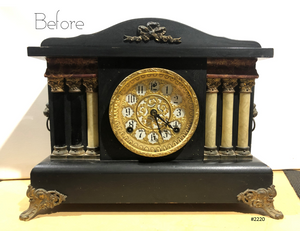 Original Antique Sessions USA Bell & Hammer Chime Mantel Clock | eXibit collection