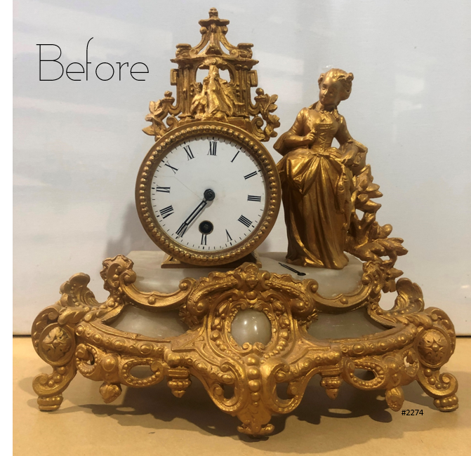 Antique Original Ormolu Spelter French Pendulum Clock | eXibit collection