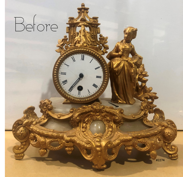 Antique Original Ormolu Spelter French Pendulum Clock | eXibit collection