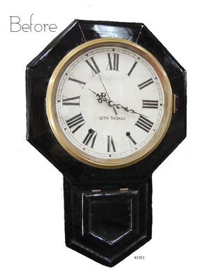 Original Antique Seth Thomas Drop Dial Battery Wall Clock | eXibit collection