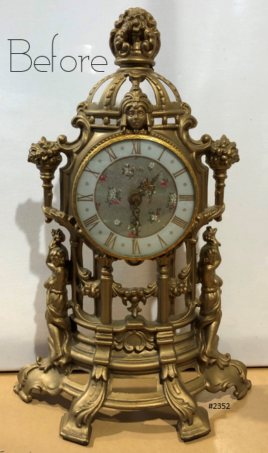 Vintage Ornate GADA Fortuna Battery Mantel Clock | eXibit collection