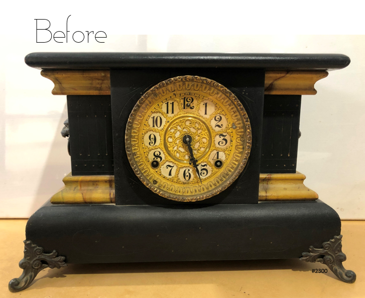 Antique Gilbert Hammer on Bell & Coil Chime Mantel Clock | eXibit collection