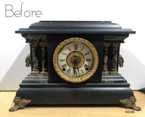  Antique Ingraham U.S.A Bell and Hammer Chime Mantel Clock | eXibit collection