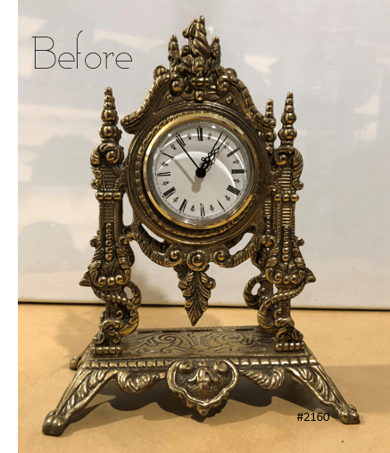 Vintage Figural Ornate Brass GERMAN Mantel Clock | eXibit collection