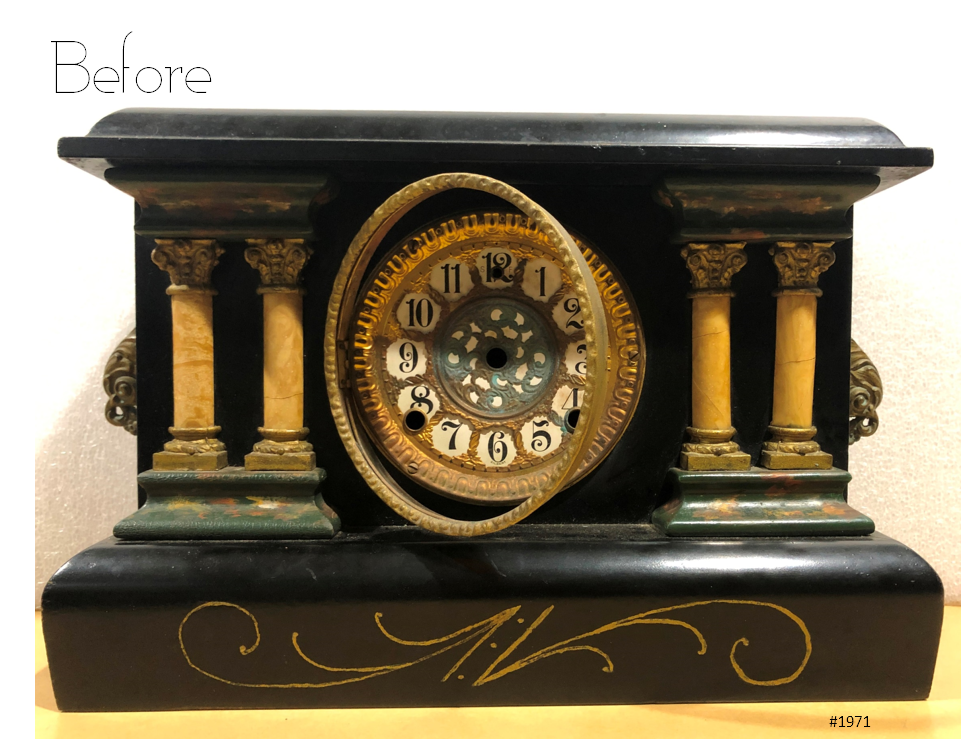  Antique GILBERT Quartz Battery Mantel Clock | eXibit collection