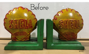 Vintage Original Cast Iron SHELL Bookends | eXibit collection