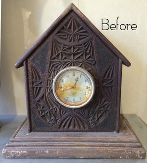 Gothic Wooden Clock {battery}