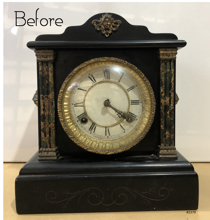 Antique Waterbury Bell & Hammer on Coil Chime Mantel Clock | eXibit collection