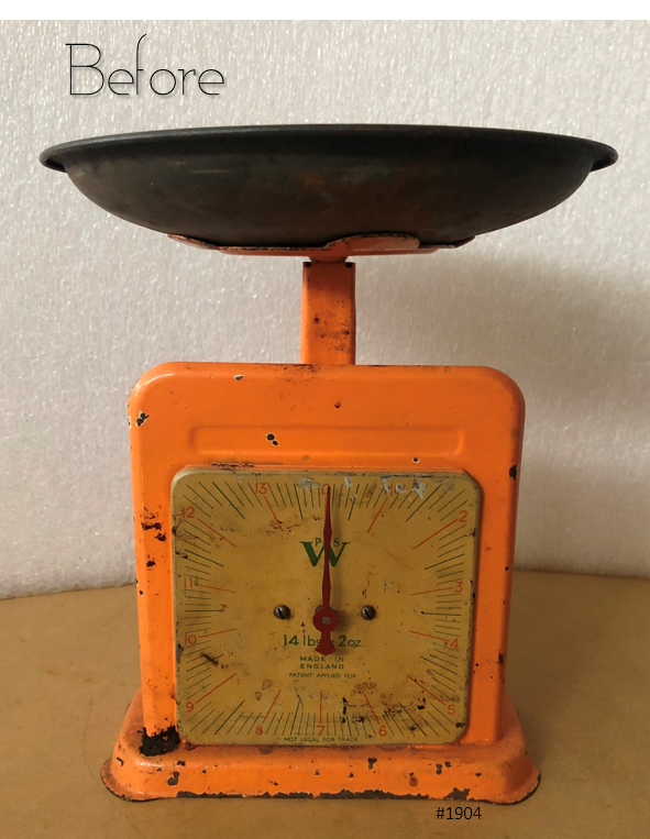 Vintage PS & W Green Kitchen Scale | eXibit collection