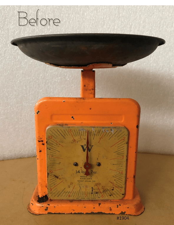 Vintage PS & W Green Kitchen Scale | eXibit collection