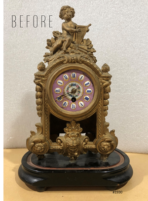 Antique Figural Spelter Brevete Mantel Clock | eXibit collection