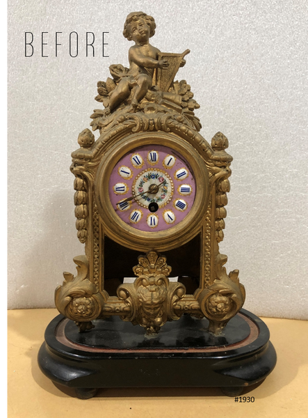 Antique Figural Spelter Brevete Mantel Clock | eXibit collection