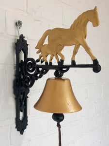 Vintage Cast Iron Wall Mount Horse Bell | eXibit collection